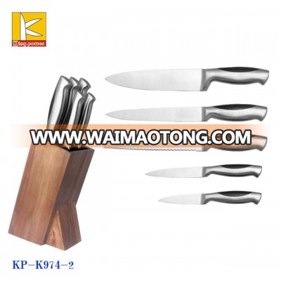 Hollow Handle sharp blade Kitchen Line Switzerland wood block Knife Set