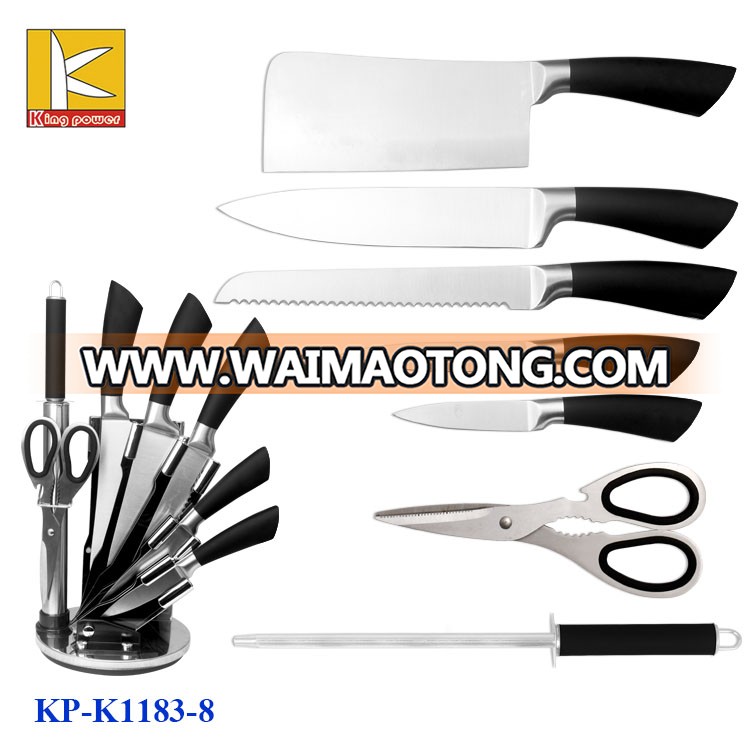 2019 soft tpr hollow handle kitchen knife set in gift package kitchen cooking knife