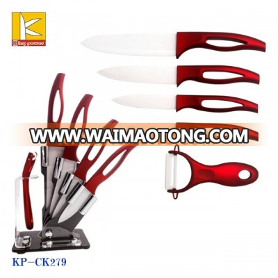 2016 canton fair new design metal coating kitchen ceramic knife